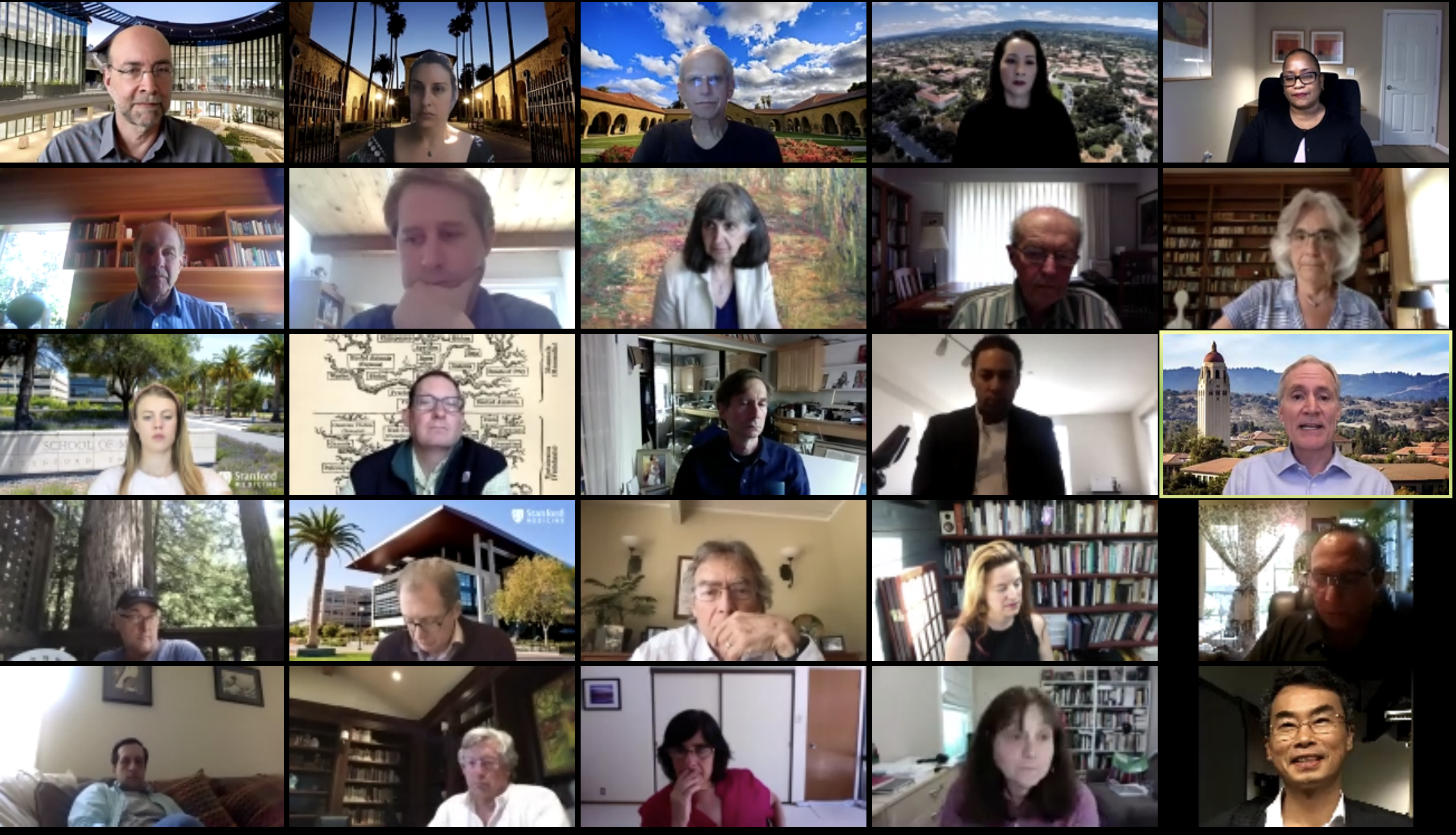 Screenshot of grid view from Thursday's Faculty Senate meeting over Zoom